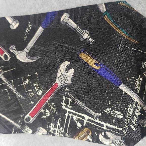 Home Improvement Men's Black "Tooling Around" Tool Pattern Tie - Picture 2 of 6
